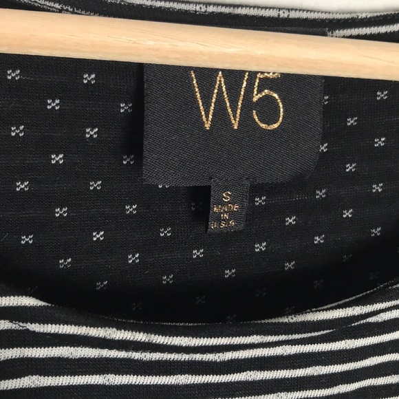 W5 Striped Black and White 3/4 Length Shirt Sz. Sm - Picture 3 of 5